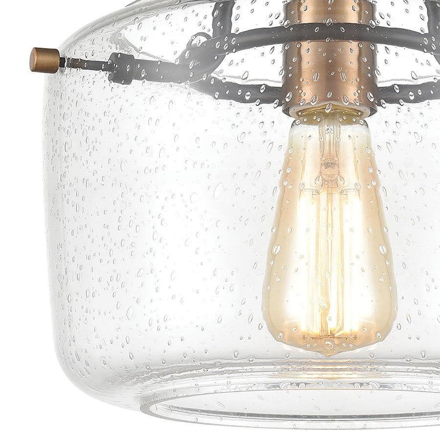 ELK Lighting Jake 1-Light Semi Flush Mount, Seedy Glass