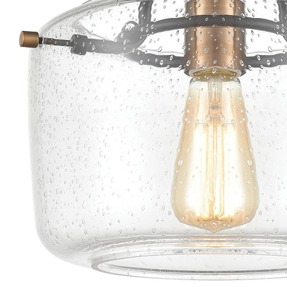 ELK Lighting Jake 1-Light Semi Flush Mount, Seedy Glass