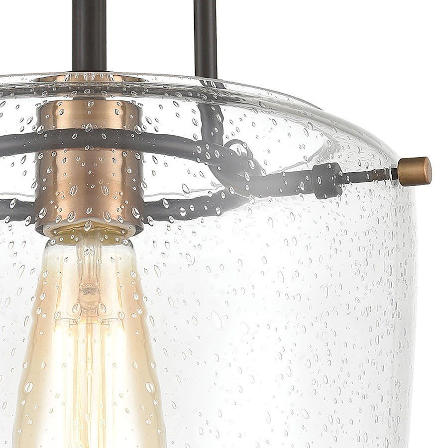 ELK Lighting Jake 1-Light Semi Flush Mount, Seedy Glass