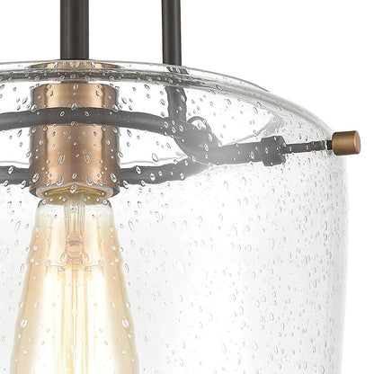ELK Lighting Jake 1-Light Semi Flush Mount, Seedy Glass