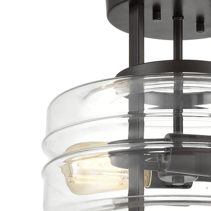 ELK Lighting Rover 2-Light Semi Flush Mount, Clear Glass