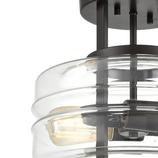 ELK Lighting Rover 2-Light Semi Flush Mount, Clear Glass