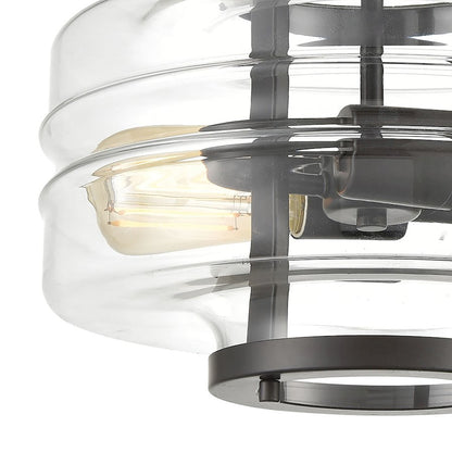 ELK Lighting Rover 2-Light Semi Flush Mount, Clear Glass
