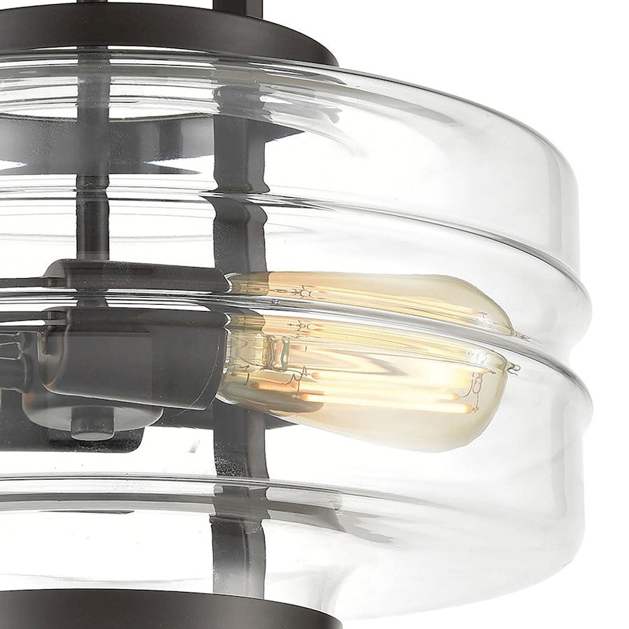ELK Lighting Rover 2-Light Semi Flush Mount, Clear Glass