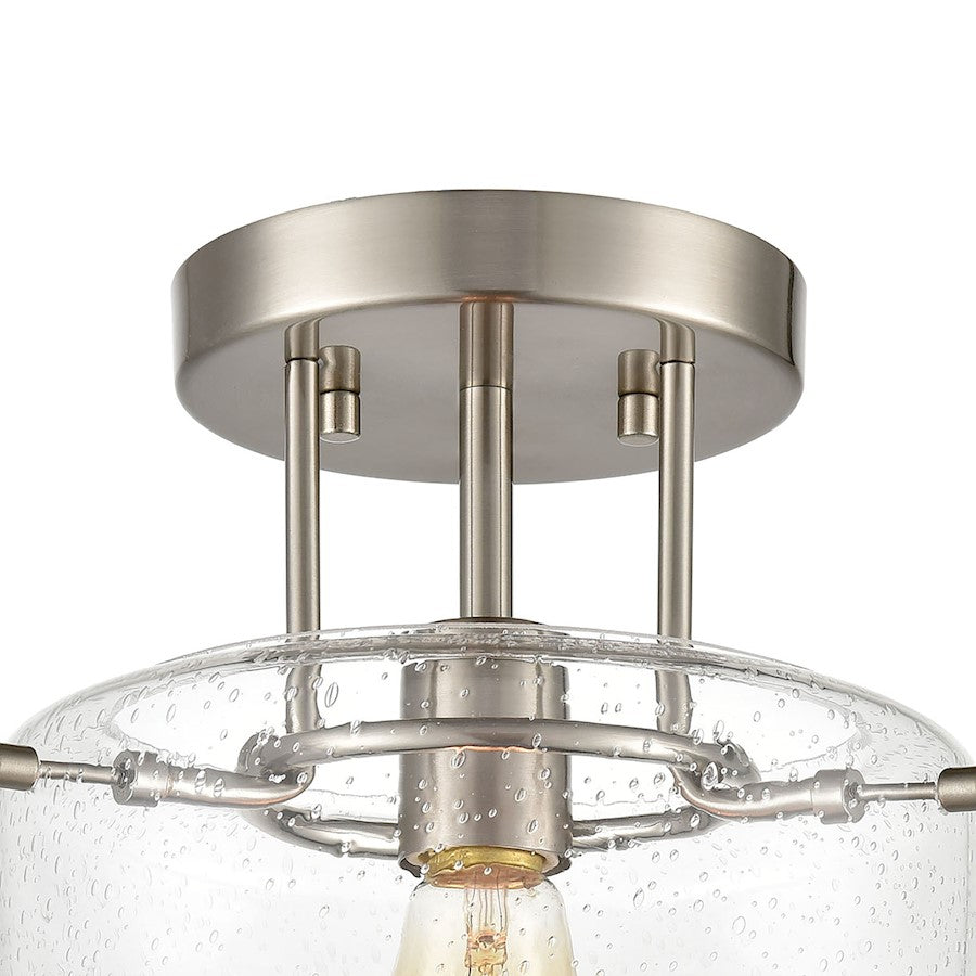 ELK Lighting Jake 1-Light Semi Flush Mount, Seedy Glass
