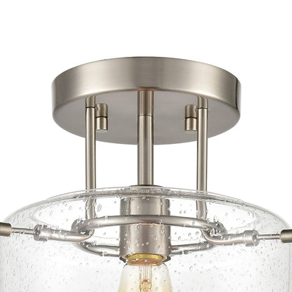 ELK Lighting Jake 1-Light Semi Flush Mount, Seedy Glass