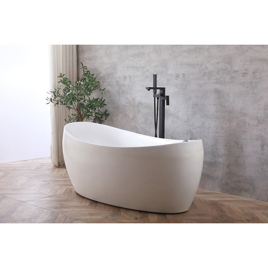 Henry Floor Mounted Roman Tub Faucet with Hand shower in Matte Black