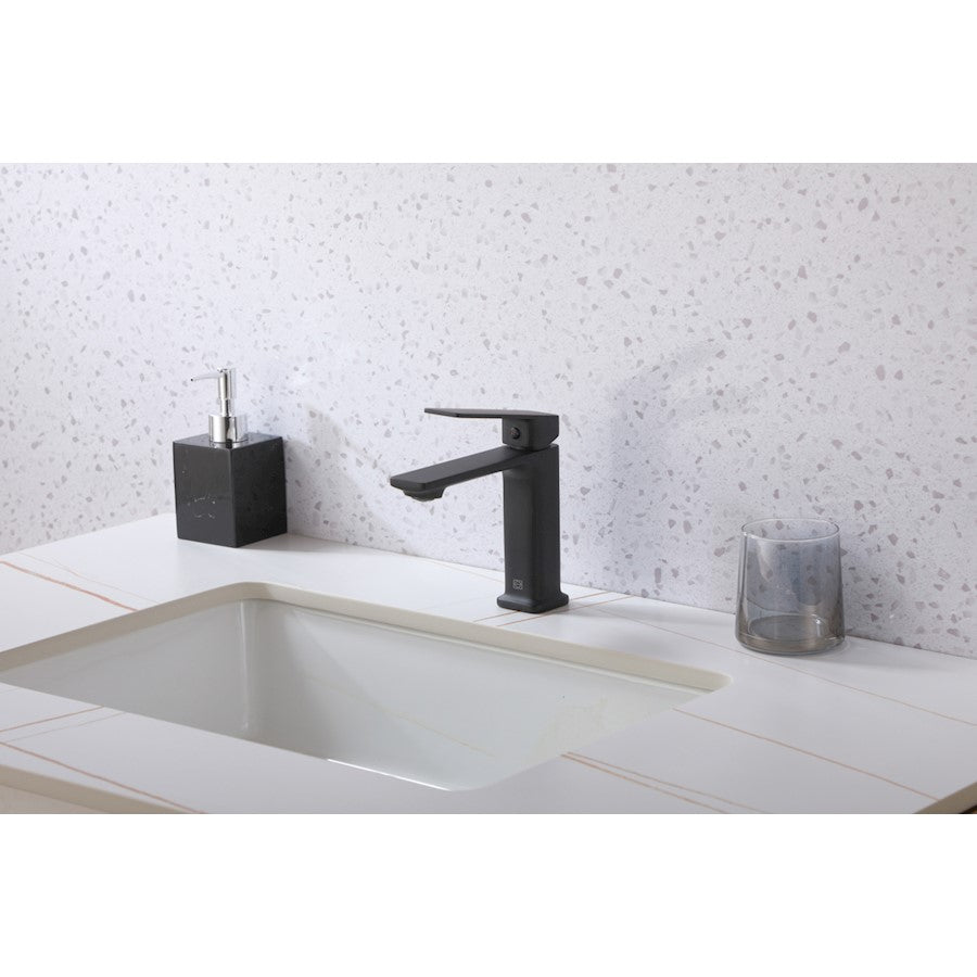 Lena Single Hole Single Handle Bathroom Faucet in Matte Black