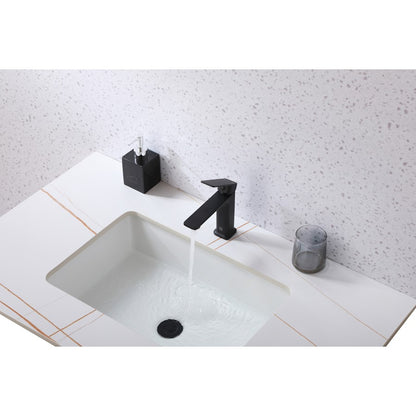 Lena Single Hole Single Handle Bathroom Faucet in Matte Black