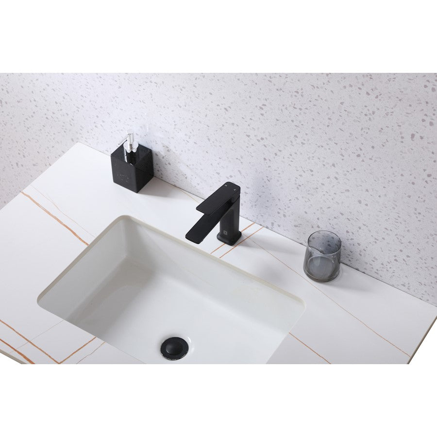 Lena Single Hole Single Handle Bathroom Faucet in Matte Black