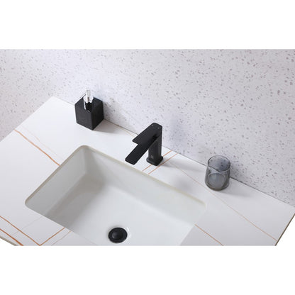 Lena Single Hole Single Handle Bathroom Faucet in Matte Black