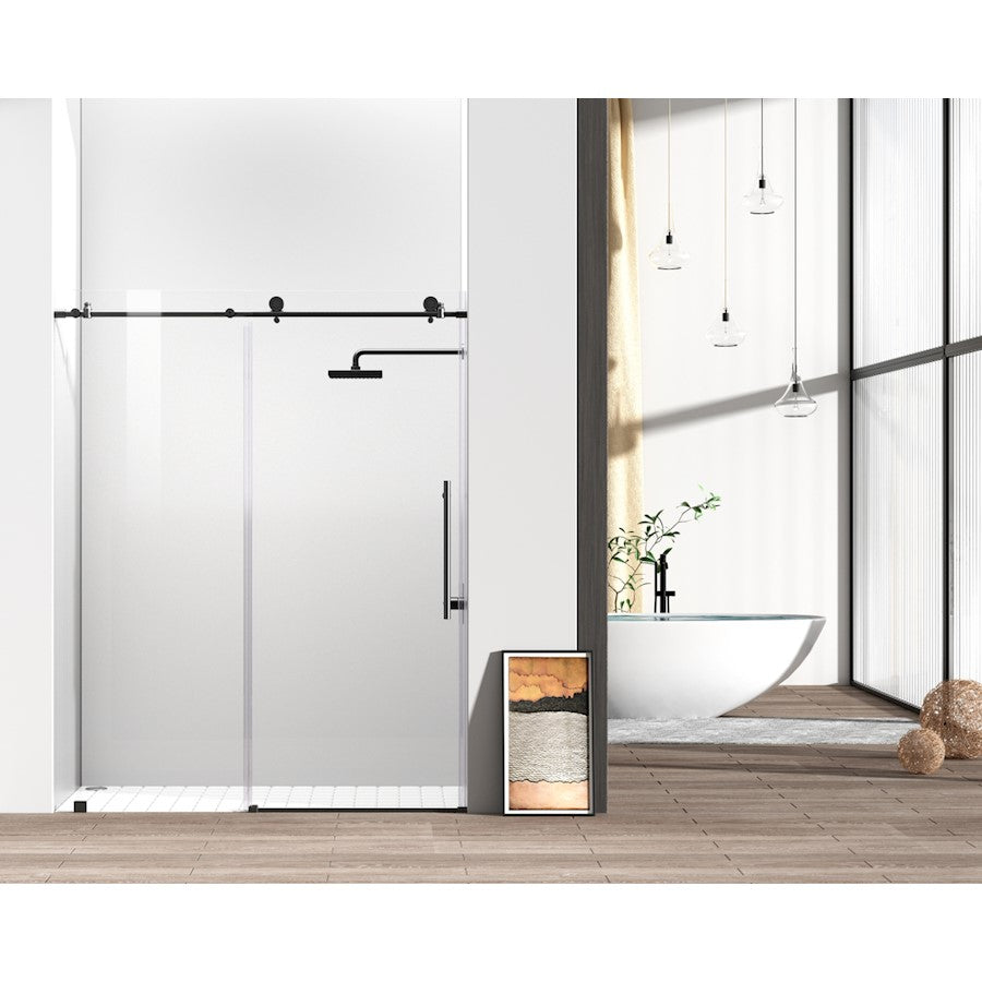 Elegant Kitchen/Bath Raleigh 60" Shower Door, Matte Black
