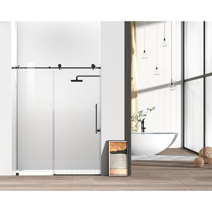 Elegant Kitchen/Bath Raleigh 60" Shower Door, Matte Black
