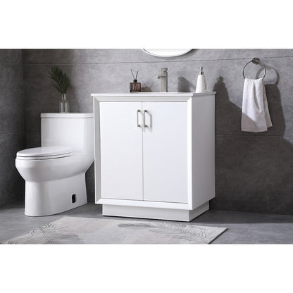 30 Inch SIngle Bathroom Vanity In White