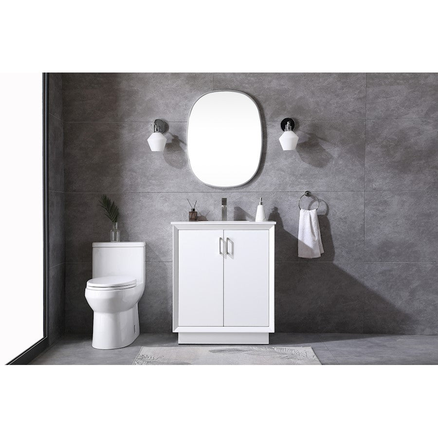 30 Inch SIngle Bathroom Vanity In White