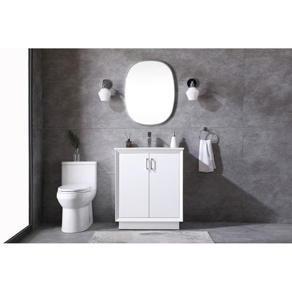 30 Inch SIngle Bathroom Vanity In White