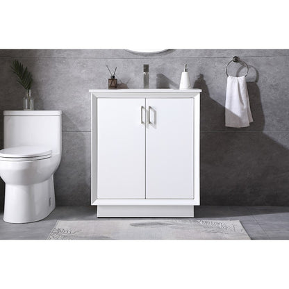 30 Inch SIngle Bathroom Vanity In White