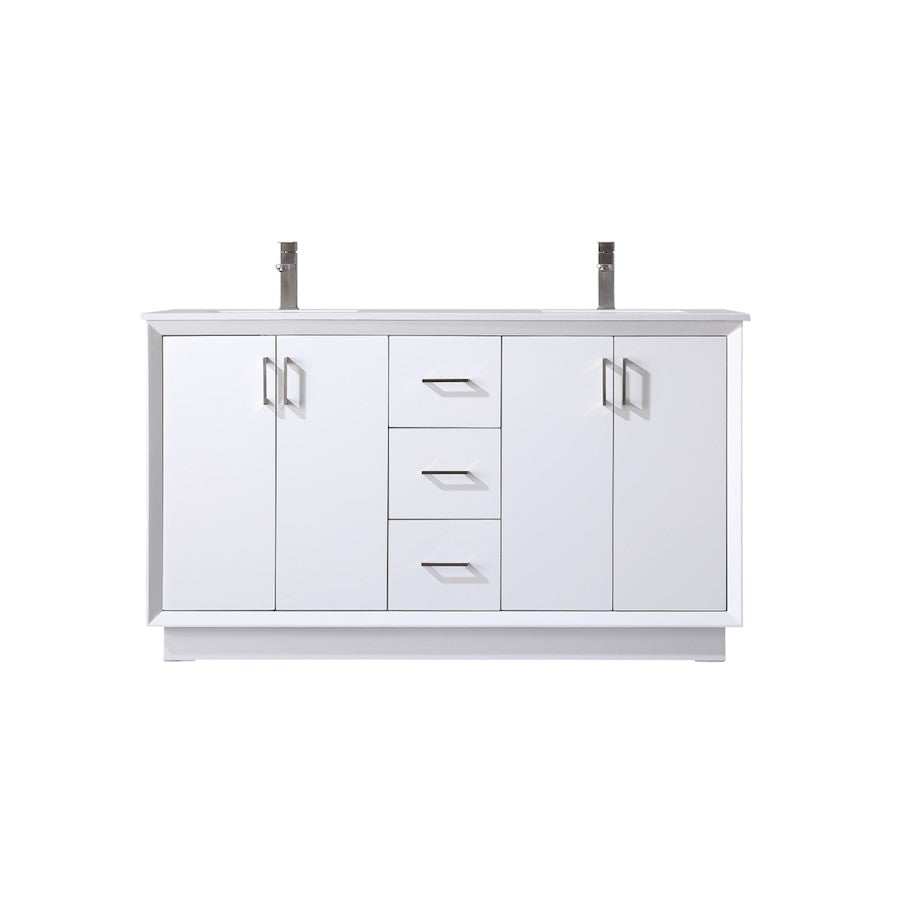 60 Inch Double Bathroom Vanity In White