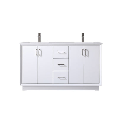 60 Inch Double Bathroom Vanity In White