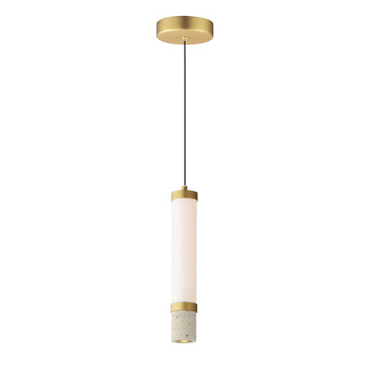 ET2 Lighting Travertine 2Lt LED Pendant, Travertine/Gold/White