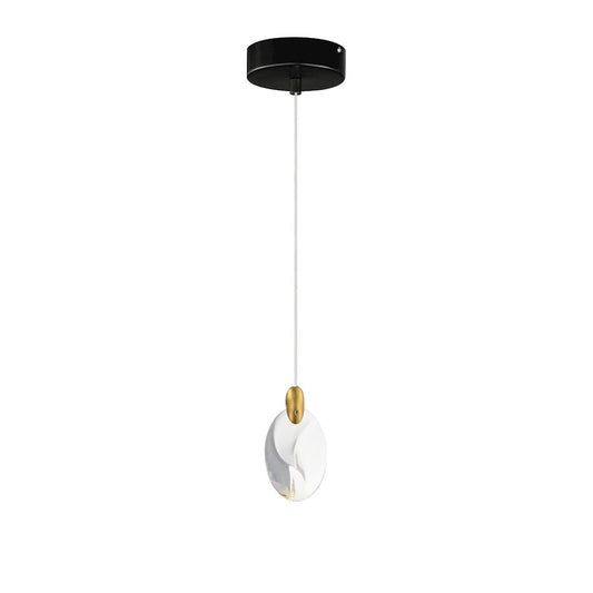 ET2 Lighting Pebble 1Lt LED Pendant, Black/Gold/Clear Crystal