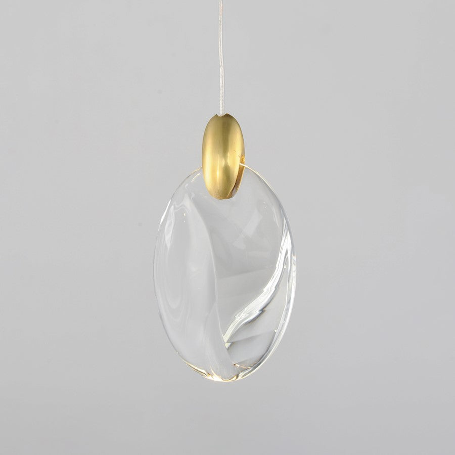ET2 Lighting Pebble 1Lt LED Pendant, Black/Gold/Clear Crystal