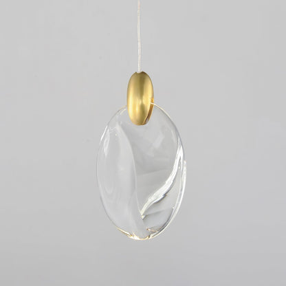 ET2 Lighting Pebble 1Lt LED Pendant, Black/Gold/Clear Crystal
