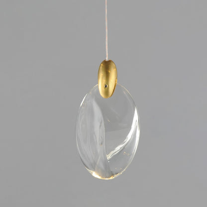 ET2 Lighting Pebble 1Lt LED Pendant, Black/Gold/Clear Crystal