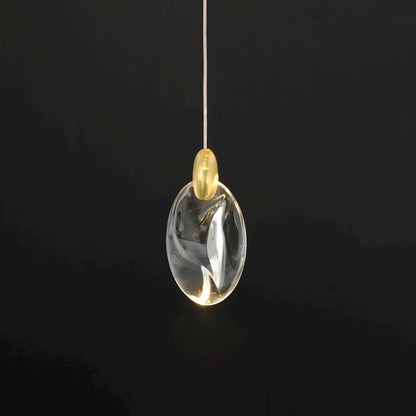 ET2 Lighting Pebble 1Lt LED Pendant, Black/Gold/Clear Crystal