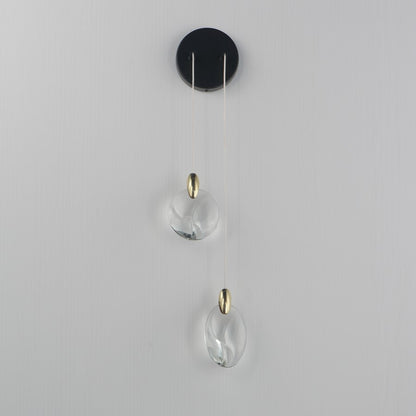 ET2 Lighting Pebble 2Lt Wall Sconce, Black/Gold/Clear Crystal