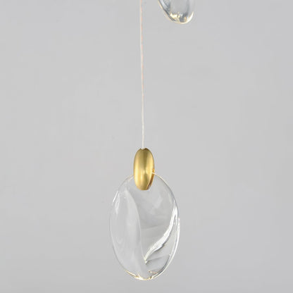 ET2 Lighting Pebble 3Lt LED Pendant, Black/Gold/Clear Crystal
