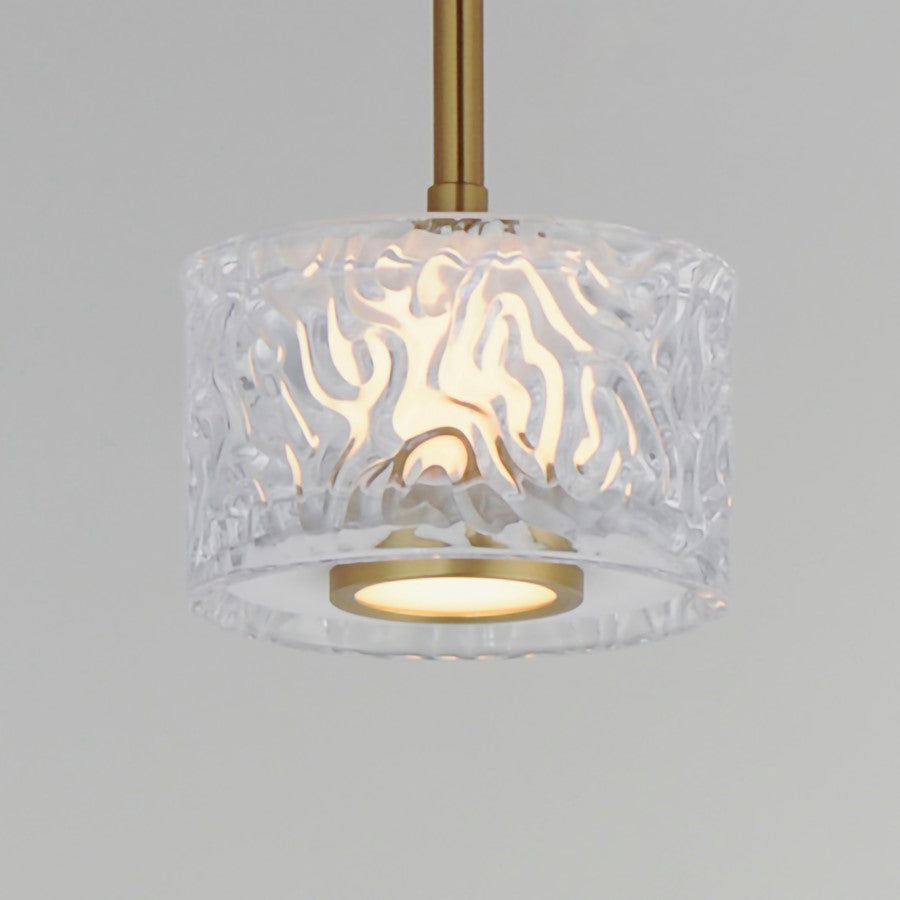 ET2 Lighting Elysian 1 Light LED Pendant, Brass/Ripple