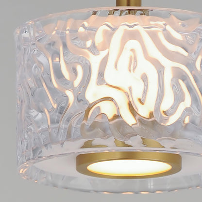 ET2 Lighting Elysian 1 Light LED Pendant, Brass/Ripple
