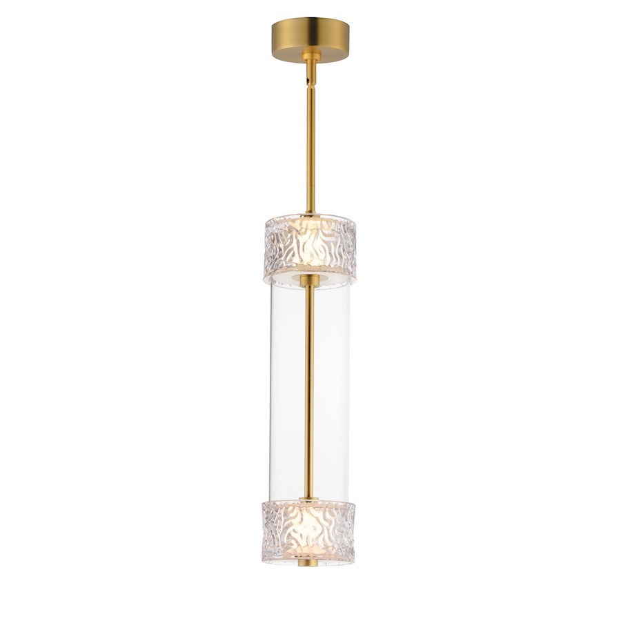 ET2 Lighting Elysian 2 Light LED Pendant, Brass/Ripple