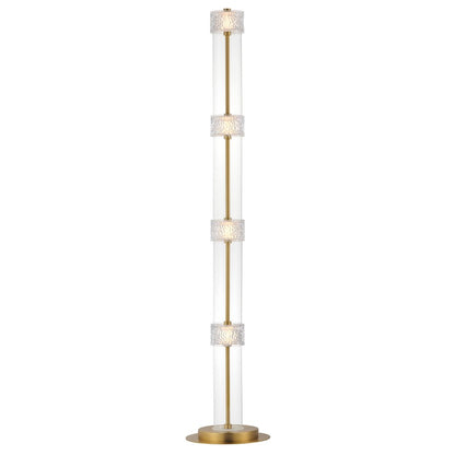 ET2 Lighting Elysian 4 Light LED Floor Lamp, Brass/Ripple