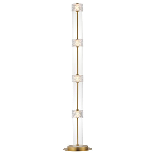 ET2 Lighting Elysian 4 Light LED Floor Lamp, Brass/Ripple