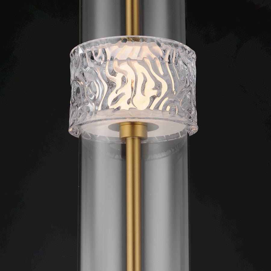 ET2 Lighting Elysian 4 Light LED Floor Lamp, Brass/Ripple