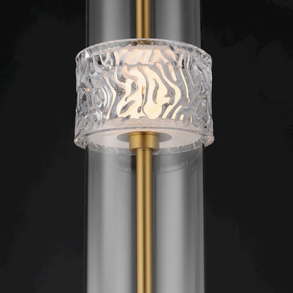 ET2 Lighting Elysian 4 Light LED Floor Lamp, Brass/Ripple