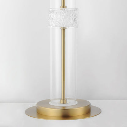 ET2 Lighting Elysian 4 Light LED Floor Lamp, Brass/Ripple