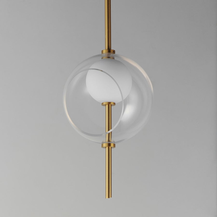 ET2 Lighting Martini 1 Light 8" LED Pendant, Brass/Clear/White