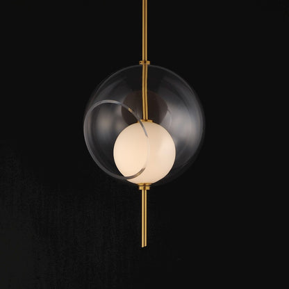 ET2 Lighting Martini 1 Light 12" LED Pendant, Brass/Clear/White