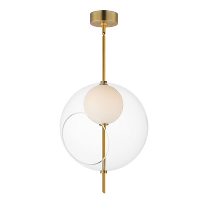 ET2 Lighting Martini 1 Light 16" LED Pendant, Brass/Clear/White