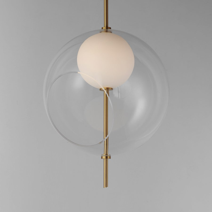 ET2 Lighting Martini 1 Light 16" LED Pendant, Brass/Clear/White