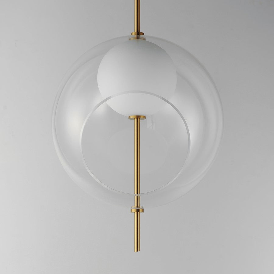 ET2 Lighting Martini 1 Light 16" LED Pendant, Brass/Clear/White