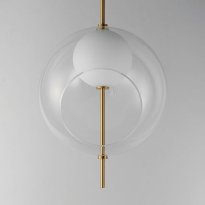 ET2 Lighting Martini 1 Light 16" LED Pendant, Brass/Clear/White