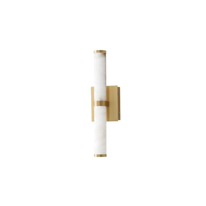 ET2 Lighting Aragon 2-Light 17" Bath Vanity, White Alabaster/Gold