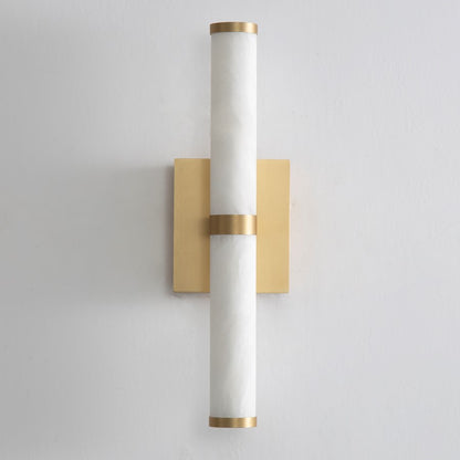 ET2 Lighting Aragon 2-Light 17" Bath Vanity, White Alabaster/Gold