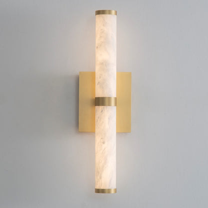 ET2 Lighting Aragon 2-Light 17" Bath Vanity, White Alabaster/Gold