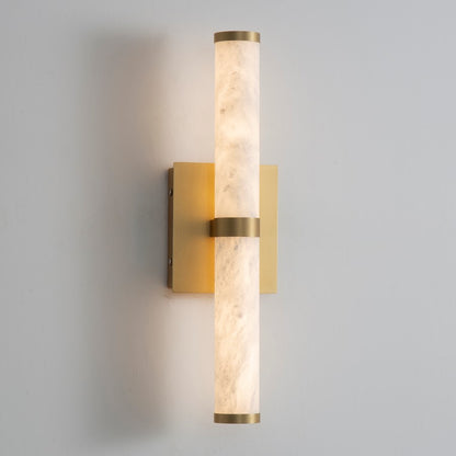 ET2 Lighting Aragon 2-Light 17" Bath Vanity, White Alabaster/Gold