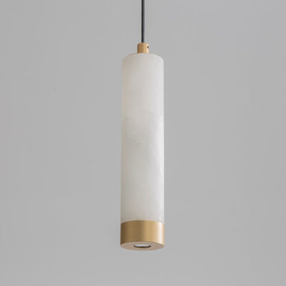 ET2 Lighting Aragon 1 Light 9" LED Pendant, White Alabaster/Gold